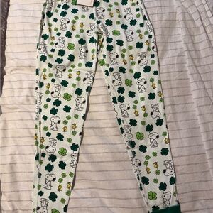 Hanna Andersson Green Clover and Bear Print Leggings - St. Patty’s Day